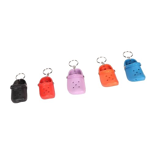 Kuuleyn 5pcs Mini Shoe Keychain,Cute Shoe Keychains,Charms for Backpacks,Silicone Slipper Key Chains,Red Violet Lake Blue Black Orange Hole Sandals Key Ring Pendant Christmas Decoration by Kuuleyn - Used condition - Image 9