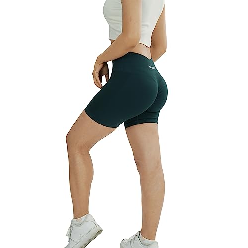 ROOOKU Uplift Shorts de ginástica para mulheres, sem costura, apertado, levantamento de bumbum, trei