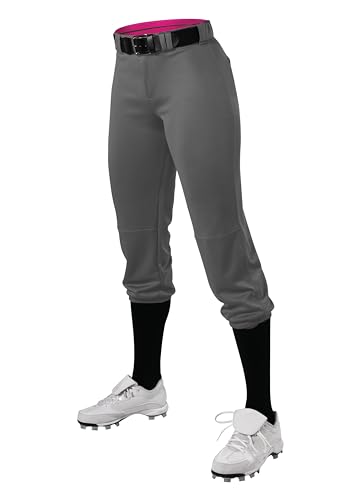 Pantalon de softball gris anthracite grande taille XX-Large avec ceinture intégrée