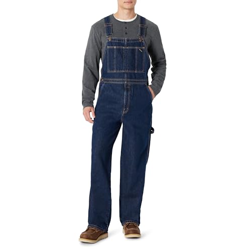 Amazon Basics Mens Relaxed Fit Workwear Bib Overall DARK WASH 32W x 32L