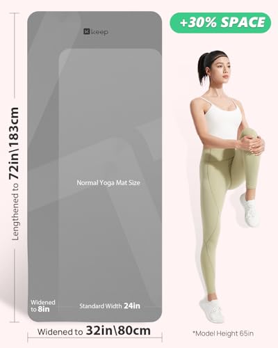 Image of KEEP Extra Wide Yoga Mat, 7mm Thick 72 inch x 32 inch Exercise Mat | 7mm thick Extra wide yoga mat with carry strap for home workout, yoga, exercise and Pilates