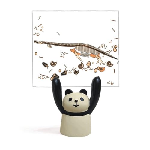 Porte-mémo dinosaure miniature noir avec pince stable pour notes et cartes
