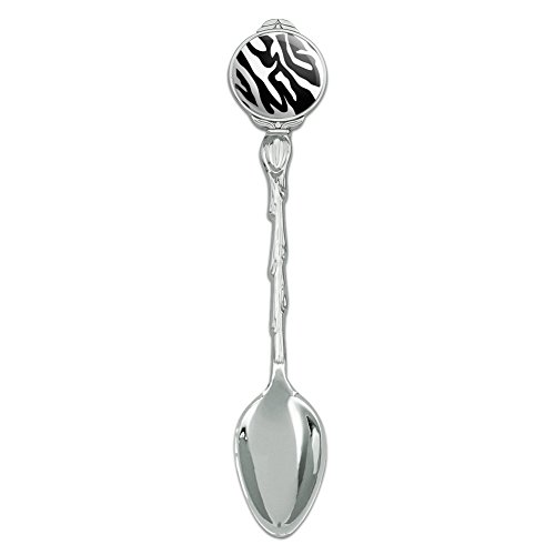Zebra Print Black White Novelty Collectible Demitasse Tea Coffee Spoon