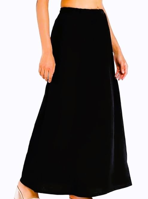Women's Pure Cotton Saree Petticoat, Handmade, Black, 36W x 38L-picture-39