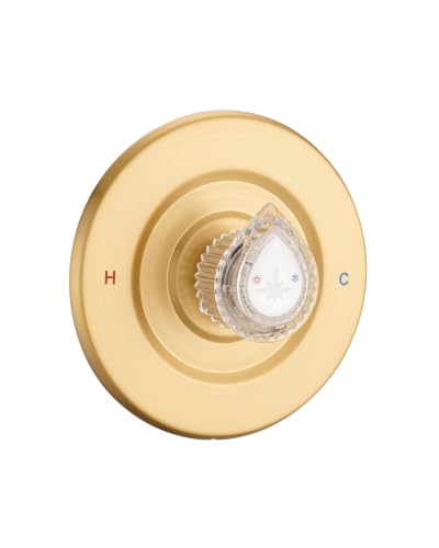 Image of Shower Faucet Trim Kit Compatible with Moen Fit Chateau Valve Only, Pull-on Push-off Design Knob Handle, Brushed Gold