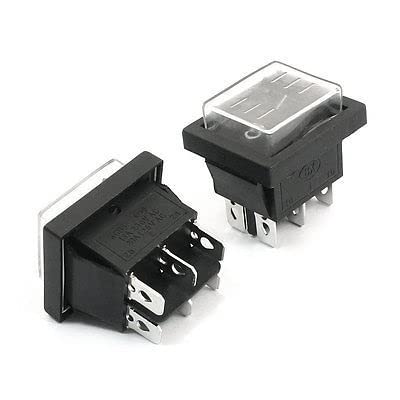 Interrupteur à bascule étanche DPDT 250V 16A lot de 2 pièces pour installations électriques
