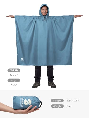 Image of SaphiRose Hooded Rain Poncho Waterproof Raincoat Jacket for Men Women Adults