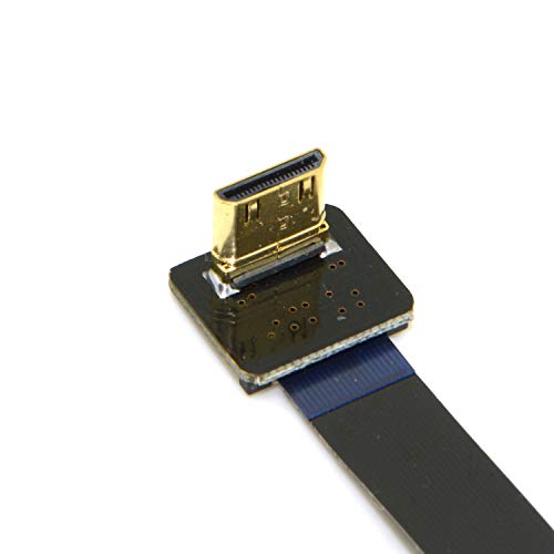 Cablecc 90 Degree Down Angled FPV Mini HDMI Male to HDMI Male FPC Flat Cable 50cm for Multicopter Aerial Photography Cablecc - Image 4