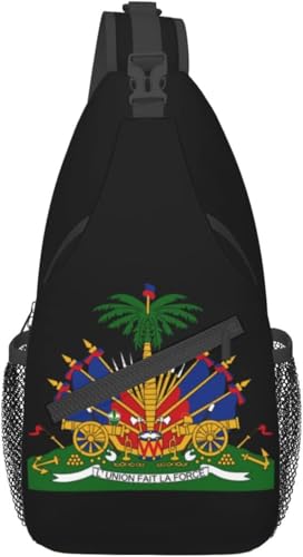Mochila de hombro unisex emblema Haití para uso diario