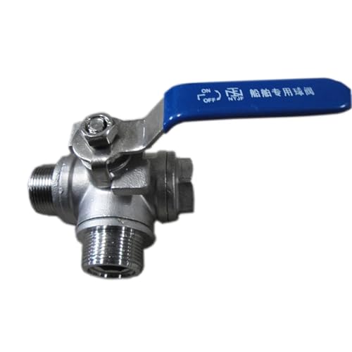 Válvulas de manija de 3 vías y paso tipo T en acero inoxidable DN20 de 3/4" 4