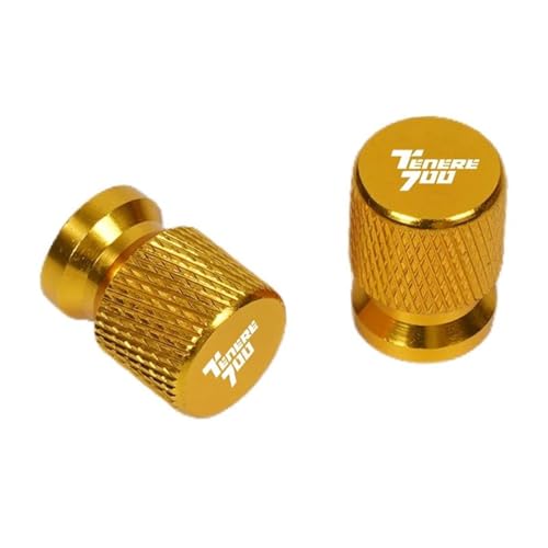 Bouchon de valve de pneu moto or en alu pour Yamaha Tenere 700 XTZ T700