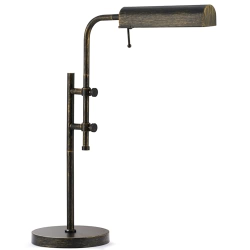 VONLUCE Rustic Desk Lamp, Adjustable Industrial Style Metal Table Lamp,