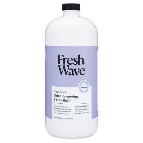 Fresh Wave Lavender Odor Eliminator Spray & Air Freshener Refill, 32 fl. oz. | Lavender Scent Spray Refills For Up To 4 8oz. Spray Bottles | Safer Odor Relief | Natural Plant-Based Odor Eliminator Cover
