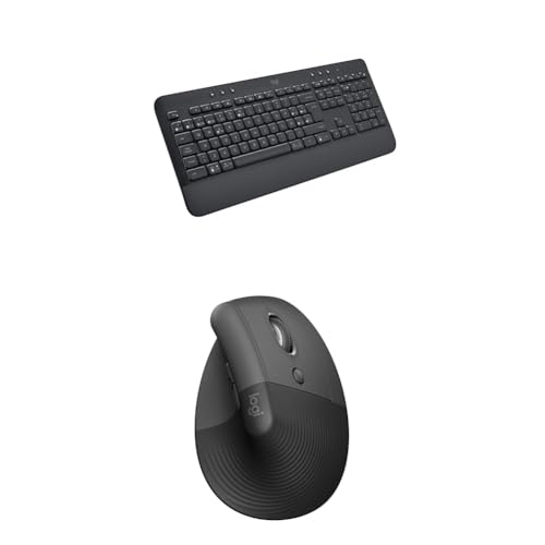 Logitech Signature K650 Teclado Inalámbrico Completo con Reposamanos, PC/Windows/Mac, QWERTY ESP, Lift Ratón Ergonómico Vertical, Inalámbrico, Bluetooth o Receptor Botones