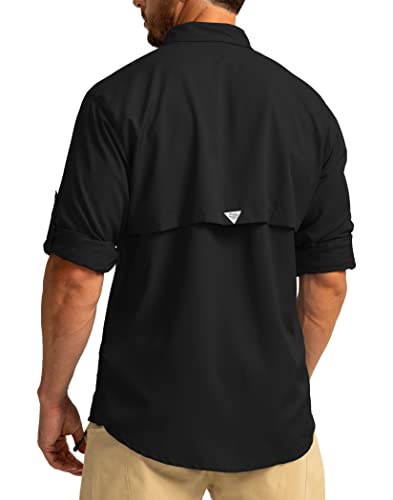 Men's Sun Protection Fishing Shirts Long Sleeve Travel Work Shirts for Men UPF50+ Button Down Shirts with Zipper Pockets3