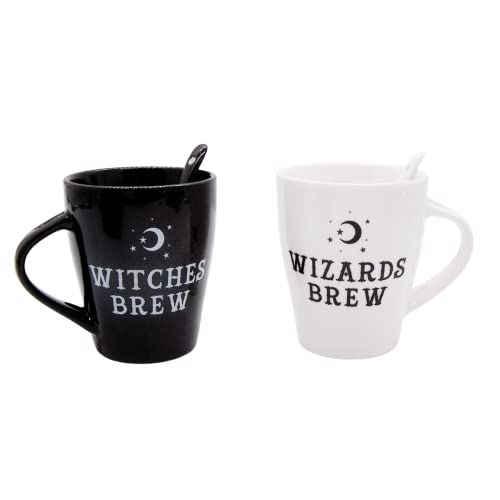 Witches And Wizard Mug And Spoon Set, Set Of 2, Novelty Halloween Set, Fun Festive Drinkware, 4 Inches #TOP1