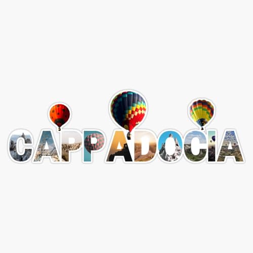 Cappadocia Hot Air Balloons Travel Destination Souvenir Photo Collage Design 5" Vinyl Decal Bumper Sticker