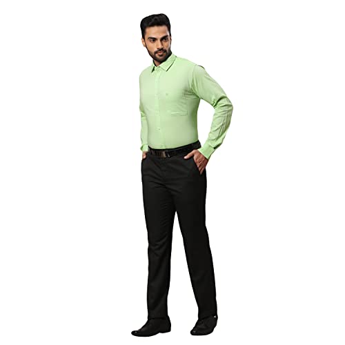 Image of Raymond Men's Pure Cotton Solid Pattern Slim Fit Regular Collar Full Sleeve Casual Shirt