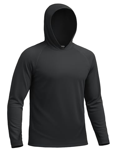 KINSWT Men's UPF 50+ Sun Protection Hoodie Shirts Long Sleeve Hiking Fishing Lightweight SPF UV Shirt with Hood