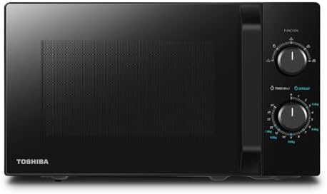 Toshiba MW2-MM20PF(BK) Mikrowelle/Solo-Mikrowelle / 20L / 800W / 5 Leistungsstufen mit praktischer Auftaufunktion/LED-Beleuchtung im Innenraum/Schwarz