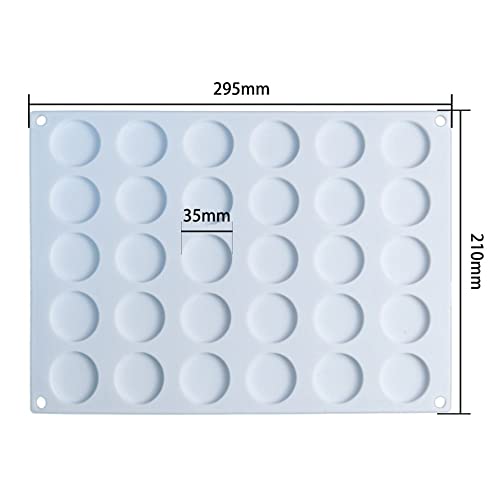 PORXFLY Silikonpad mit 30 Vertiefungen für Wachssiegel und 96 transparente doppelseitige Klebepunkte zum Basteln, Wachsen für Siegelwachs, DIY-Handwerk, Briefe (30 Hohlraumpad und 96 Klebepunkte)