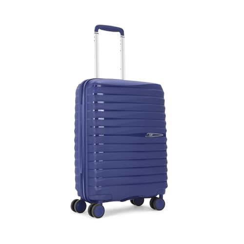 Image of Skybags Cabin Polypropylene Float Max Trolley Bag - Small, 55cms | Premium Hard-Sided Luggage for Travel with Smooth 8 Wheels Double Spinner & Flushed TSA Lock - Blue