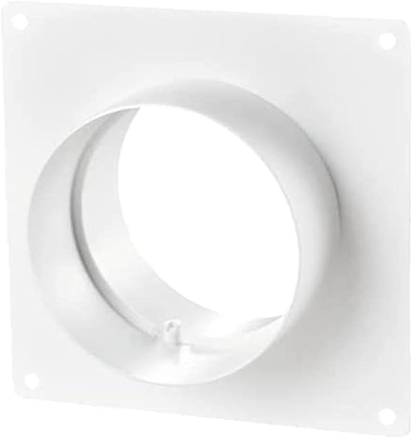 FANTRONIX 125 mm Plastic Pipe Duct Connector with Spigot for Extractor Fan Circular Ducting to Supply and Exhaust Ventilation Systems  5 inch White PVC Wall Mounting Plate Joint