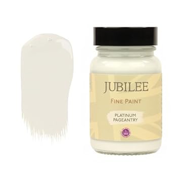 Guild Lane Jubilee Furniture Paint – Upcycle & Transform Wood, Metal & Glass – Soft Sheen Finish for Indoor & Outdoor – Durable & Easy to Apply Multi-Surface Paint (Platinum Pageantry, Grey, 60ml)