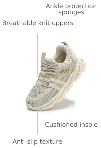 Image of DADAWEN Boys Girls Sneakers Kids Lightweight Breathable Tennis Shoes Strap Running Athletic Shoes for Toddler /Little Kid /Big Kid