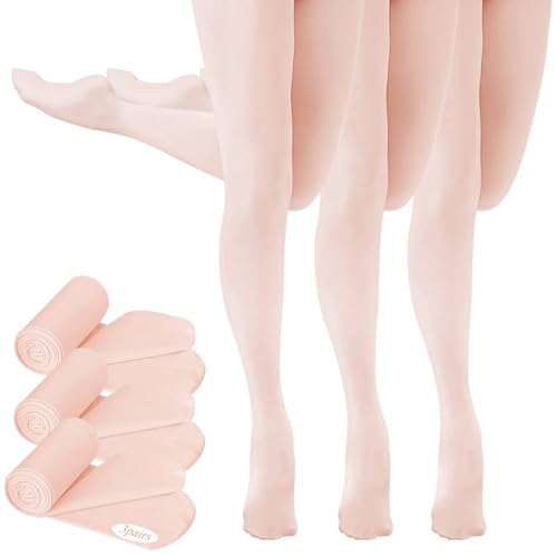 Buauty 2 Pairs Girl's Ballet Dance Tights，Convertible Transition Toddler Pantyhose Kids Soft School Footed Legging Stockings