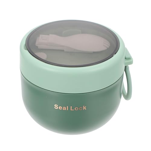 TINEASUR スープ カップ ミルク 用 付き と 一晩中 携帯用 ル カップ 朝食 携帯用 スープ グリーン