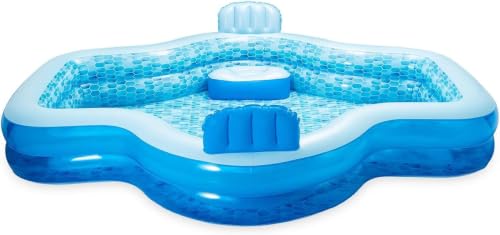 Members Mark Elegant Family Pool 10 Feet Long 2 Inflatable Seats with Backrests - 1 Pack