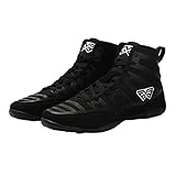UKUBAG Mens Boxing Trainers, Lightweight Kickboxing Sports Sneakers Breathable Wrestling Shoes Casual Fashion Fighting Footwear,Black,6.5
