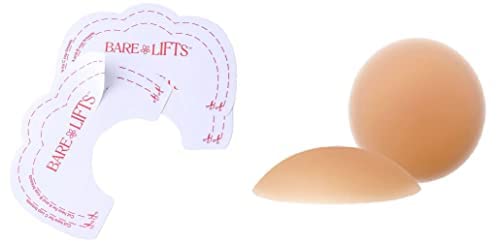 orename Silicon Nipple Covers Bra Pad and Breast Lift Tape Pasties Silicone Women's Reusable Nipple Cover Self Adhesive Reusable Nipple Pads and Invisible Tape (Bare Lift + Nipple Cover) Beige-picture-17