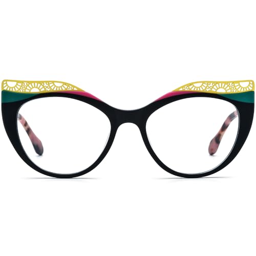 Image of HEPIDEM Multicolor Acetate Glasses Frame Women Cat Eye Eyeglasses Men Optical Spectacles 9291