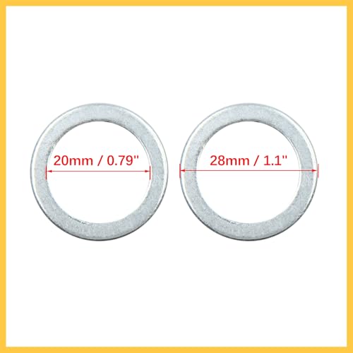 Image of 10pcs Universal Engine Oil Crush Washers Drain Plug Gaskets 20mm ID. 28mm OD. Aluminum Alloy for Car Auto Replacement Parts