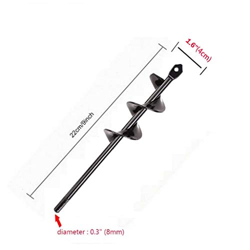 SuperThinker Auger Drill Bit for Planting, Garden Auger Spiral Drill Bits 1.6\" x 9\" Rapid Planter for Planting Bulb Seedlings&Bedding - Post Hole Digger for 3/25\" to 1/2\" Hex Drive Drill (1.6\'\' x 9\'\')