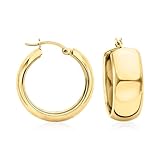 Ross-Simons 18kt Gold Over Sterling Wide Hoop Earrings