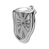 Leverde ダリ の 柔らかい 時計 インテリア 置き時計 90度 曲がった アートクロック おしゃれ アイデアグッズ シルバー