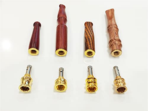 Wooden Cigarette Holder With Metal Interface Set Of 4 Handmade From Natural Wood Portable Reusable Regular Cigarette Holder #TOP3