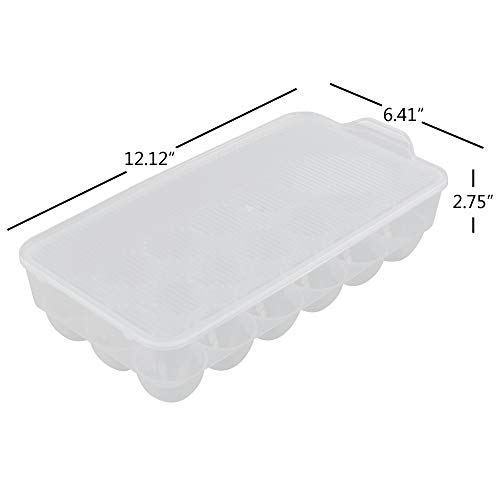 Eagrye 4-Pack Clear Plastic Refrigerator Egg Holder Organizer For 18 Eggs #TOP1