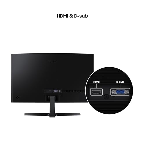 Image of Samsung 27 inch (68.5cm) 100Hz Curved Monitor|1800R Curved Screen|100Hz|4ms|SRGB 95%|Ports-HDMI,D-Sub,Headphone|Game Mode|EyeSaver Mode|16.7M Color Support|Flicker Free|Off Timer Plus|LS27D368GAWXXL|Black
