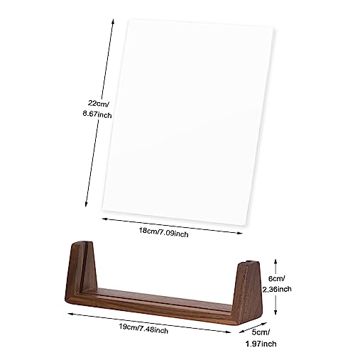Acrylic Dry Erase Board with Walnut Wood Base, Clear Desktop Whiteboard Memo Board, Desktop Writing Note Pad, Mini Acrylic Board for Tabletop Display(Walnut Base,Acry - Thumbnail 3