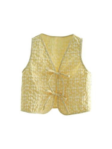 Floerns Girl's Summer Tank Top Sleeveless V Neck Bowknot Casual Cute Camisole