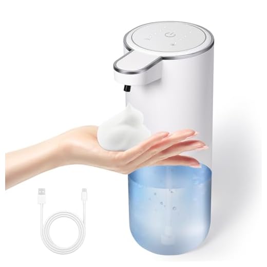 XINKORA Automatic Foaming Soap Dispenser, Touchless Foam Hand Soap Dispenser for Bathroom, 4-Level Adjustable,13.5oz/400ml, Wall Mounted, Rechargeable