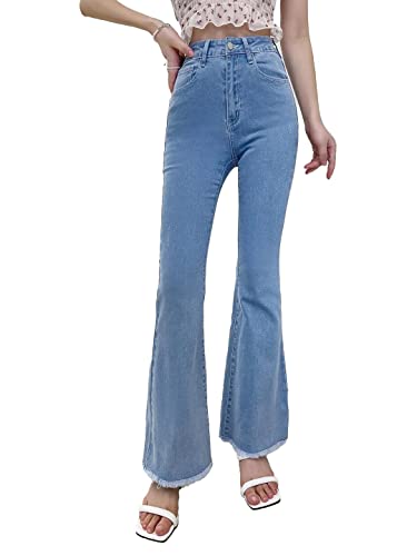 Image of KOTTY Flare Bottom Jeans for Women - Stylish Slim Fit with Bell Shape Leg