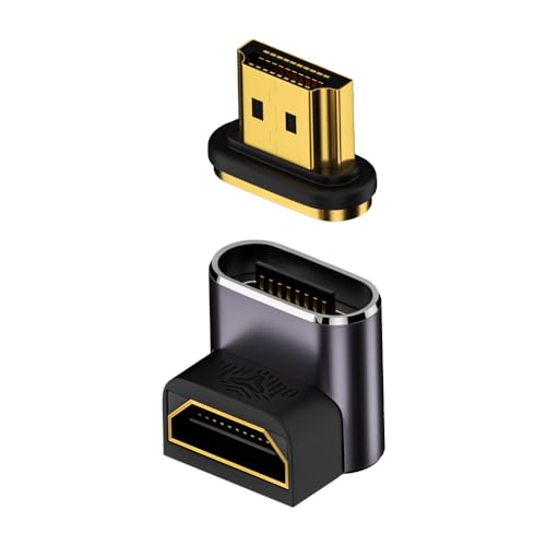 【国内ブランド】DAIAD HDMI ケーブル マグネット コネクタ L字 磁石 変換 アダプター 着脱 磁気 HDMI2.1 8K 60Hz HDR 楽々接続 下向き