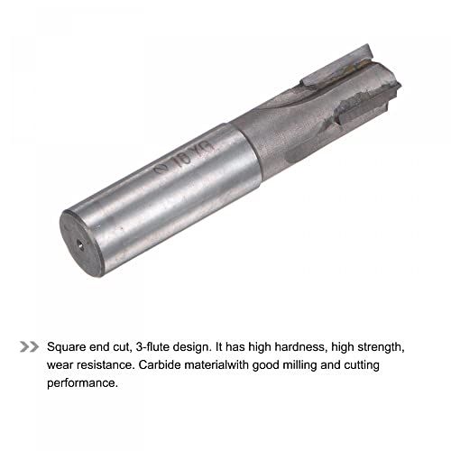 Image of uxcell Square Nose End Mill, 18mm Cutting Dia Tungsten Carbide Tip 3 Straight Flutes Milling Cutter with 18mm Straight Shank