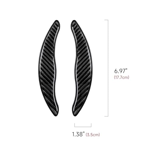 Image of 2PCS Steering Wheel Paddle Shifter Extensions Trim Carbon Fiber Decal Sticker Compatible with Toyota Camry 2018-Up /Avalon 2019-2022 / RAV4 2019-Up /Corolla 2019-Up - NOT for GR (Black)