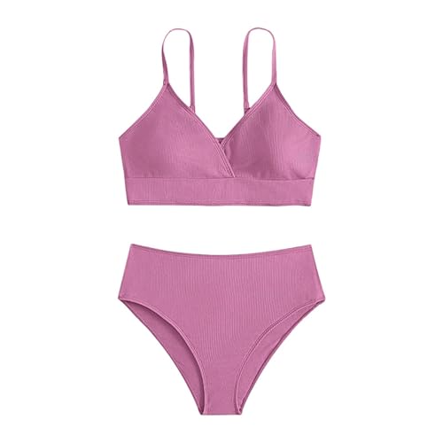 Kids Active Swimwear Girls 𝐂riss C𝐫oss Bikini Swimsuit Solid Color Swimming Suits 2-Piece Summer Bathing Suit